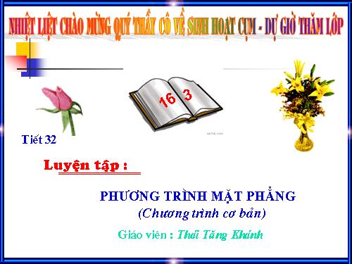 Chương III. §2. Phương trình mặt phẳng