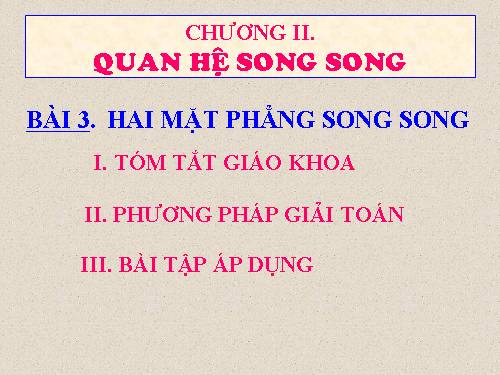 Bài 3 Quan hệ song song