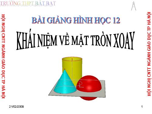 Chương II. §1. Khái niệm về mặt tròn xoay