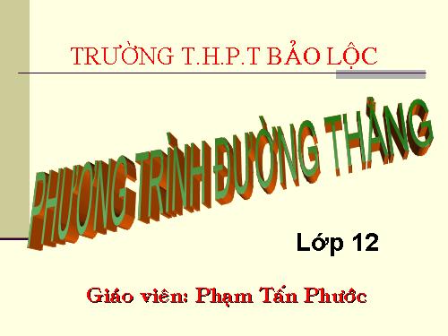 Chương III. §3. Phương trình đường thẳng trong không gian