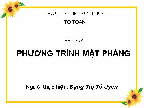 Chương III. §2. Phương trình mặt phẳng