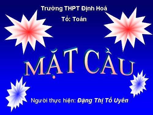 Chương II. §2. Mặt cầu