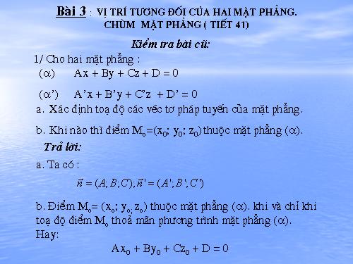 Chương III. §2. Phương trình mặt phẳng