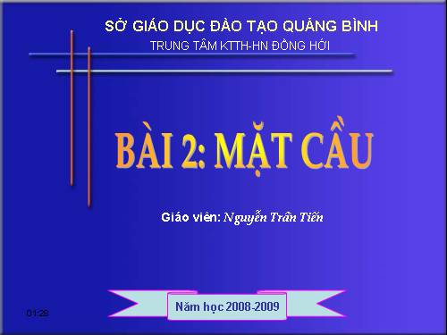 Chương II. §2. Mặt cầu