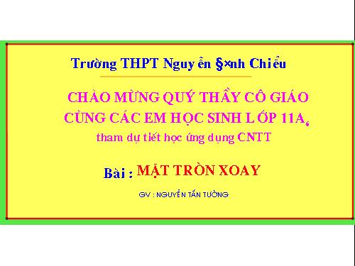 Chương II. §1. Khái niệm về mặt tròn xoay