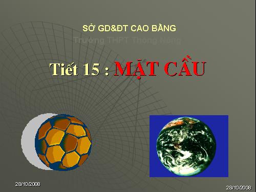 Chương II. §2. Mặt cầu