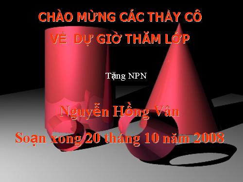 Chương II. §1. Khái niệm về mặt tròn xoay