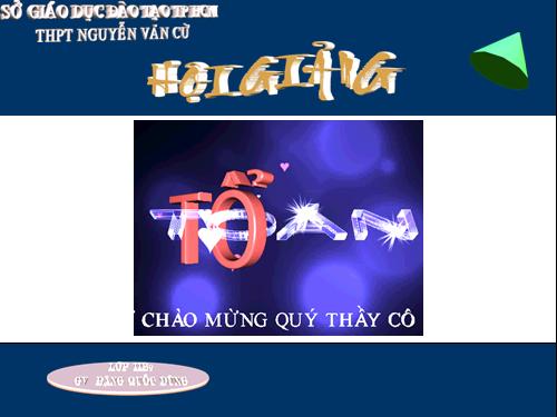 Chương II. §1. Khái niệm về mặt tròn xoay