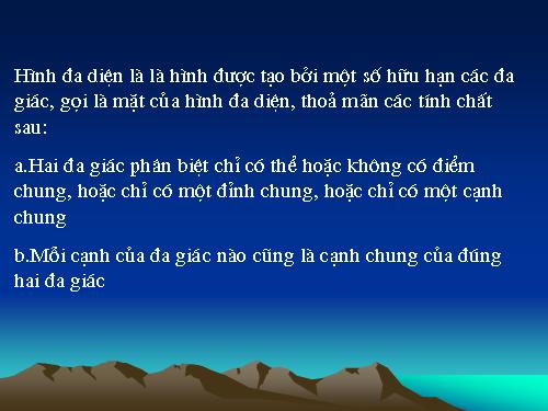 Chương I. §2. Khối đa diện lồi và khối đa diện đều