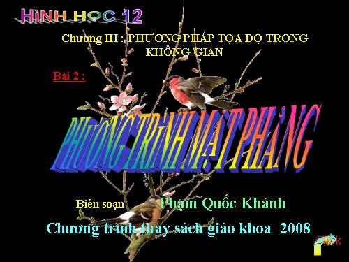 Chương III. §2. Phương trình mặt phẳng