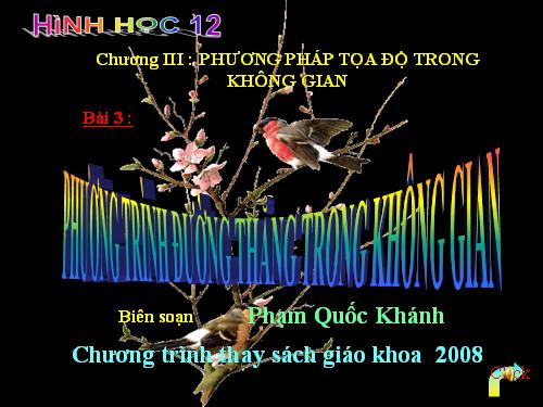 Chương III. §3. Phương trình đường thẳng trong không gian