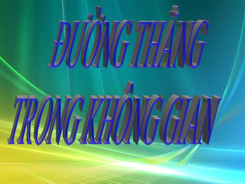 Chương III. §3. Phương trình đường thẳng trong không gian