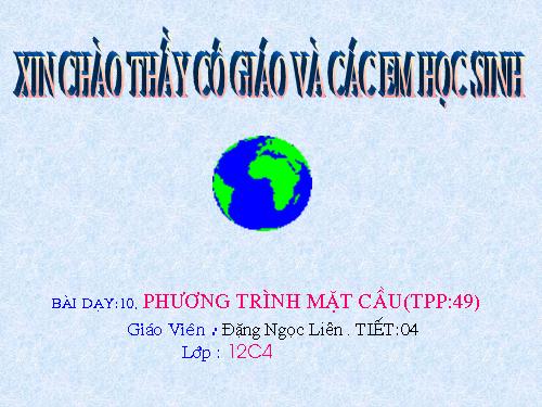 Chương II. §2. Mặt cầu