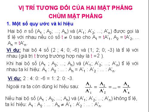 Bai 5.Vị trí tương đối của hai mặt phẳng