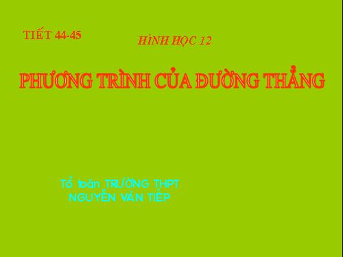 Chương III. §3. Phương trình đường thẳng trong không gian