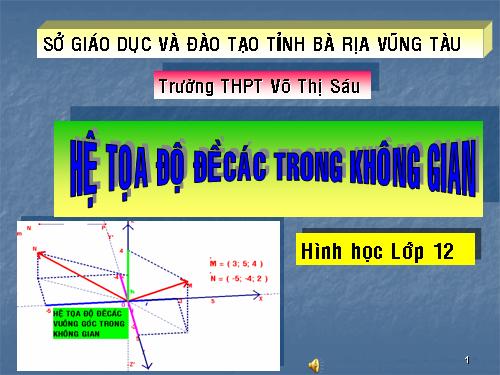 Chương III. §1. Hệ tọa độ trong không gian