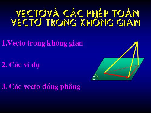 Véc tơ và các phép toán véc tơ trong không gian