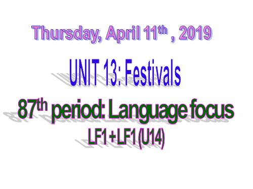 Unit 13. Festivals