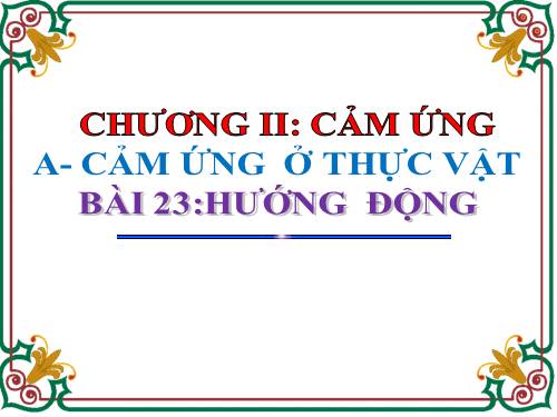 Bài 23. Hướng động