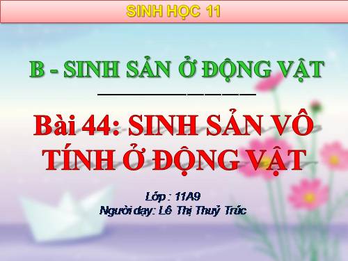 Bài 44. Sinh sản vô tính ở động vật