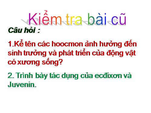 Bài 39. Các nhân tố ảnh hưởng đến sinh trưởng và phát triển ở động vật (tiếp theo)