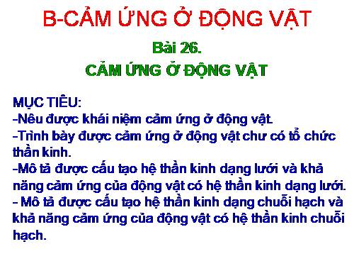 Bài 27. Cảm ứng ở động vật (tiếp theo)