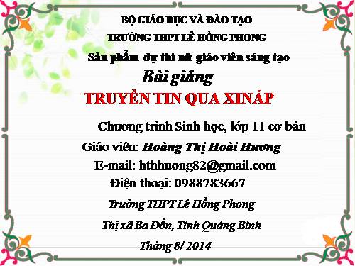 Bài 30. Truyền tin qua xináp