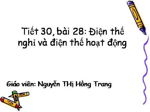 Bài 28. Điện thế nghỉ