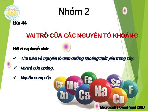 Bài 4. Vai trò của các nguyên tố khoáng