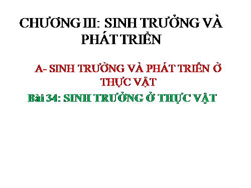 Bài 34. Sinh trưởng ở thực vật