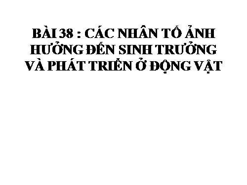 Bài 38. Các nhân tố ảnh hưởng đến sinh trưởng và phát triển ở động vật