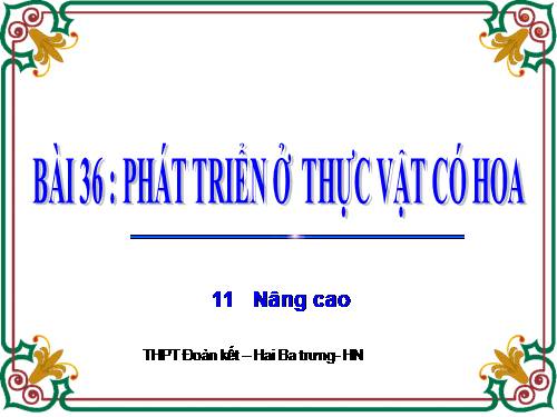 Bài 36. Phát triển ở thực vật có hoa