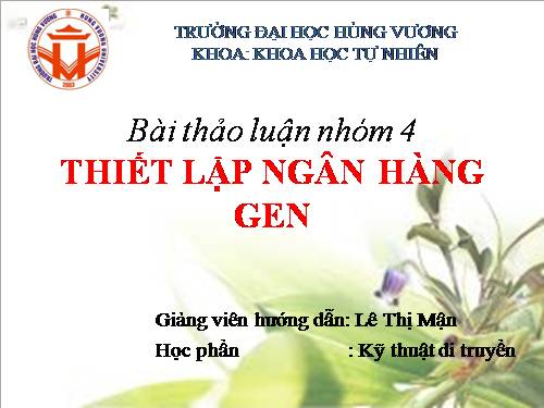 thiết lập ngân hàng gen