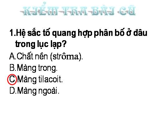 Bài 9. Quang hợp ở các nhóm thực vật C3, C4 và CAM