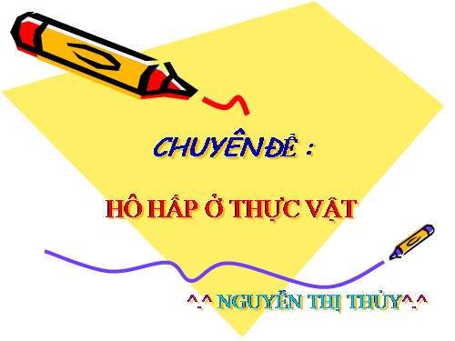 Bài 12. Hô hấp ở thực vật