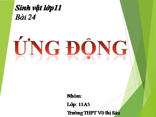 Bài 24. Ứng động