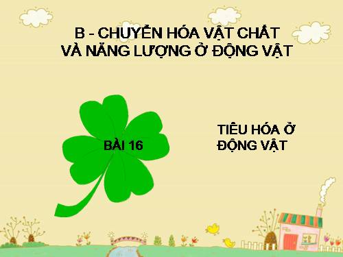 Bài 16. Tiêu hoá ở động vật (tiếp theo)