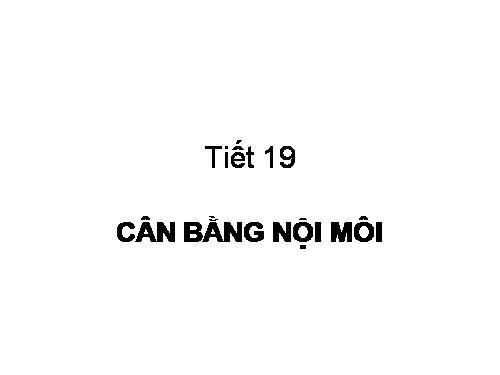 Bài 20. Cân bằng nội môi