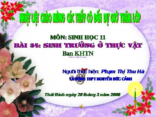 Bài 34. Sinh trưởng ở thực vật