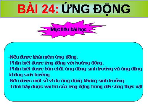 Bài 24. Ứng động