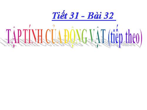 Bài 32. Tập tính của động vật (tiếp theo)