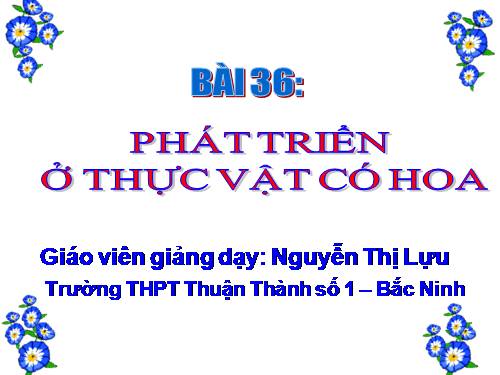 Bài 36. Phát triển ở thực vật có hoa