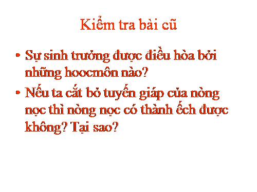 Bài 39. Các nhân tố ảnh hưởng đến sinh trưởng và phát triển ở động vật (tiếp theo)