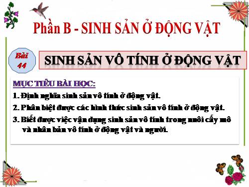 Bài 44. Sinh sản vô tính ở động vật