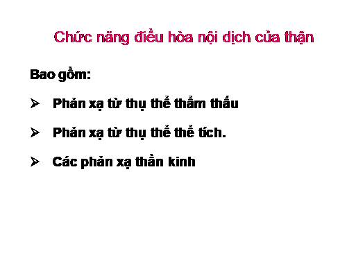 chức năng của thận