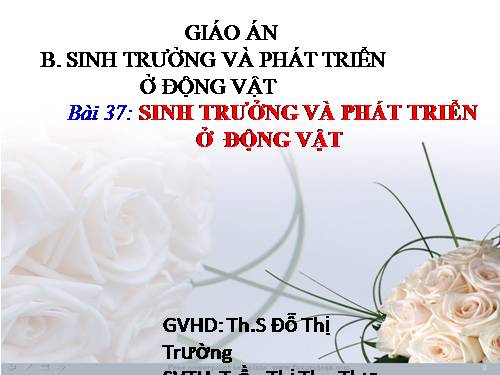 Bài 37. Sinh trưởng và phát triển ở động vật