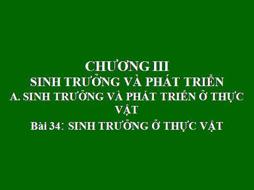 Bài 34. Sinh trưởng ở thực vật