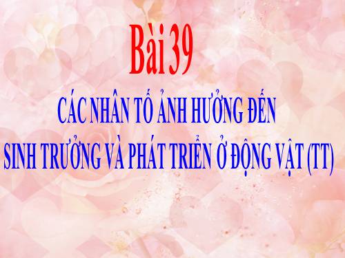 Bài 39. Các nhân tố ảnh hưởng đến sinh trưởng và phát triển ở động vật (tiếp theo)