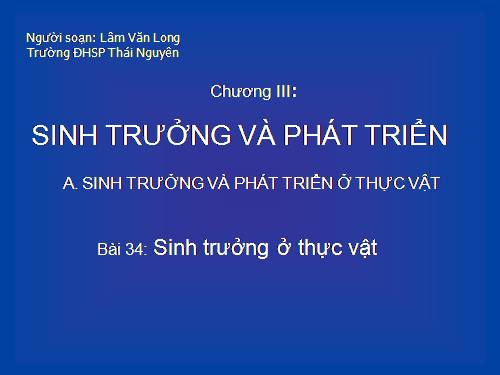 Bài 34. Sinh trưởng ở thực vật