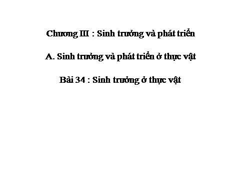 Bài 34. Sinh trưởng ở thực vật